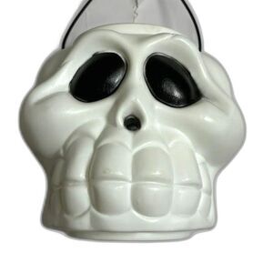 General Foam Plastics Halloween Bucket White Skull Skeleton Face Pail Blow Mold